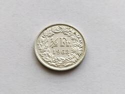 Svájc ezüst 1/2 frank 1963. B.