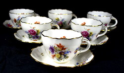 Hüttl tivadar aquincum ... Set of 6 porcelain teacups for each person !!!