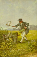 Carl Spitzweg (1808 – 1885) követő (?) : LEPKE VADÁSZ
