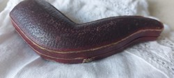 Antique leather pipe holder box pipe case