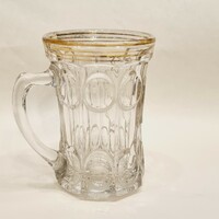 Antik "Emlék" aranyozott üvegpohár üveg pohár - EP
