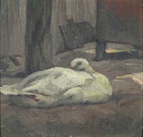 Magyar művész 1900 körül : Álmodó kacsa