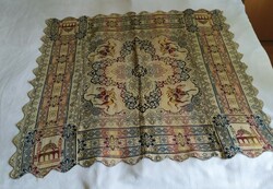 Italian tapestry-style tablecloth woven with silk thread for sale!