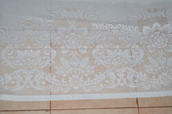 Large white cotton machine lace tablecloth