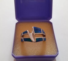 Modern ezüst gyűrű, abalone betéttel díszítve  (17,5 mm)