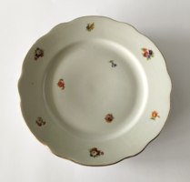 4 old Zsolnay flat plates with flower bouquet pattern, for replacement, 1930s
