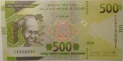 500 francs frank 2018 Guinea UNC
