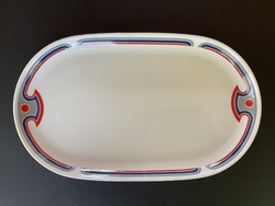 Alföldi art deco oval serving bowl red blue gray