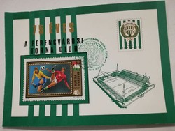 1974 Ferencváros gymnastics club Fradi commemorative sheet with stamp