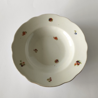 3 old Zsolnay deep plates with a flower bouquet pattern, for replacement, 1930s