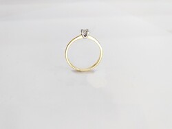 14K. New, women's gold ring, diamond with brilliant stone (no.: 27)