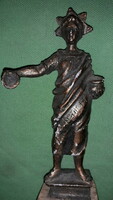 Antik szobor miniatűra másolat bronzírozott poliresin fatalpon 19 cm a képek szerint