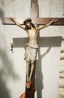 Gyönyörű antik Korpusz, Jézus Krisztus fából faragott 1800-as évek.Kereszt feszület Gyönyörű kidolgo