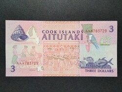 Cook-szigetek 3 Dollár 1992 Unc