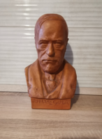 Large ceramic bust marked Gyula Juhász