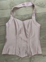 Casual lace top with pink neck strap 38-40