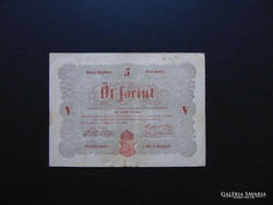 Kossuth bankó 5 forint 1848 piros betű