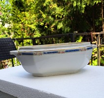 Szecessziós, impozáns cseh porcelán leveses tál tető nélkül.Mérete:35x18 cm.