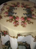 Beautiful Bavarian hunter motif and floral tablecloth