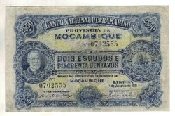 2,50 escudos 1921 Mozambik Ritka