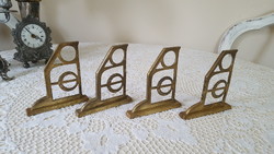 Art deco brass cornice holder, 2 pairs