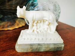 ROMULUS AND REMUS, SMALL ALABASTER STATUE