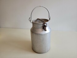 Régi vintage alumínium 10 literes tejeskanna füles kanna