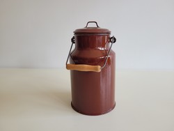 Enameled old large 3 l milk jug quarry vintage enamel jug