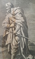 Antik ritkaság! 18. Századi rézkarc - Szent Lukács - Georg Martin Preisler (1700-1754)