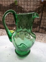 Green glass jug 15 cm