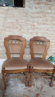 I discounted it! Antique wooden chairs upholstered riveted flawless upholstery solid carved oak wood