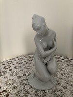 Herend porcelain female nude 23 cm numbered with the signature of István Lőrincz