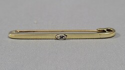 Antik 14 K arany női brill, gyémánt bross, melltű 1,93 g