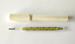 Old cccp Russian mercury thermometer in plastic box