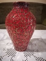 Zsolnay eozin ökörvérmázas repedezett váza