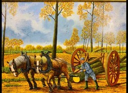 W.Van buyten: autumn landscape, equestrian portrait large size! Beautiful!