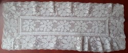 Antique display tablecloth with a combination of sewn and crocheted lace