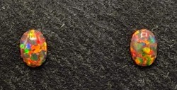 Opal gemstone/sterling silver earrings, 925 - new