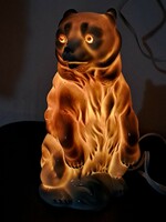 RITKASÁG! RETRO GDR (német) jelzett porcelán, medve figura asztali lámpa