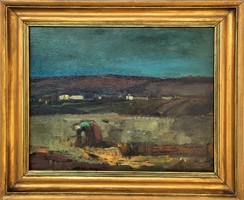 Géza Boross (1908 - 1971) landscape c. Gallery painting with original guarantee!!