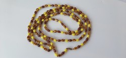 Vintage long decorative mineral and glass bead string