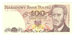 100 zloty zlotych 1986 Lengyelország 1.