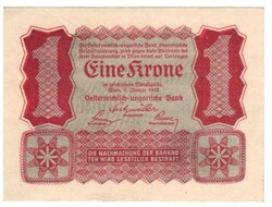 1 Korona kronen 1922 Austria unbent
