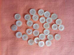 Antique mother of pearl shell button with four holes 29 pcs