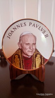 Hollóházi porcelán falitál II. János Pál pápa