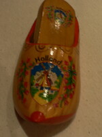 Dutch souvenir, painted wooden slipper cloth with cleaning brush