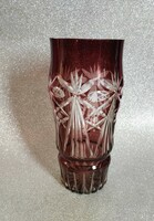 Polished burgundy glass vase