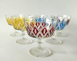 Set of 6 vmc reims French harlequin crystal champagne and vermouth glasses