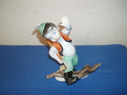 Herendi-hunting boy with a rabbit--nicely painted-in the condition shown in the picture!