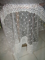 Beautiful tulle curtain embroidered in a huge white fabric